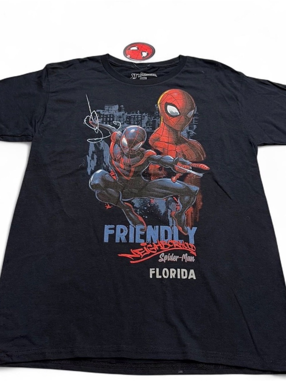 NWT Marvel Spider-Man Black and White Graphic Tee Sz XL (14/16) NWT